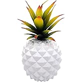 BLASCOOL Artificial Succulent Potted Pineapple Decor - Fake Pineapple Home Office Kitchen Table Decoration (White)