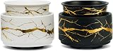 PALANCHY 3-in-1 Ceramic Wax Warmer Set of 2 Black & White