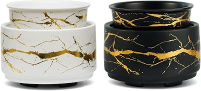 PALANCHY 3-in-1 Ceramic Wax Warmer Set of 2 Black & White