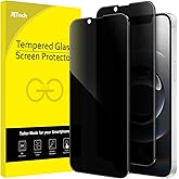 JETech Privacy Screen Protector for iPhone 17e/16e, 2-Pack | Full-Coverage Tempered Glass, Edge-to-Edge Protection, Anti-Spy, Case-Friendly, HD Clear