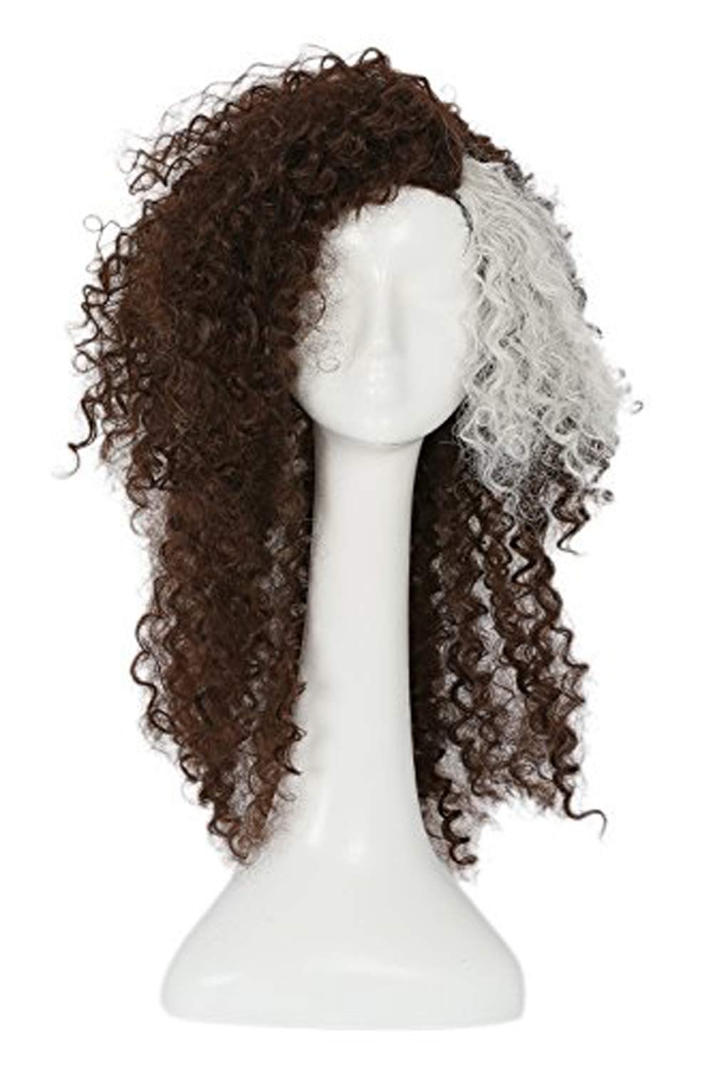 BIRDEU Women Wig Long Brown White Curly Wavy Full Head Hair for Adult Party Fancy Dress Cosplay Costume Merchandise