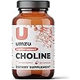 UMZU Choline Supplement for Cognitive and Hormonal Support | Acetylcholine Booster Helps Brain Focus, Memory & Metabolism | Promotes Liver Health & Estrogen Balance (30 Day Supply | 90 Capsules)