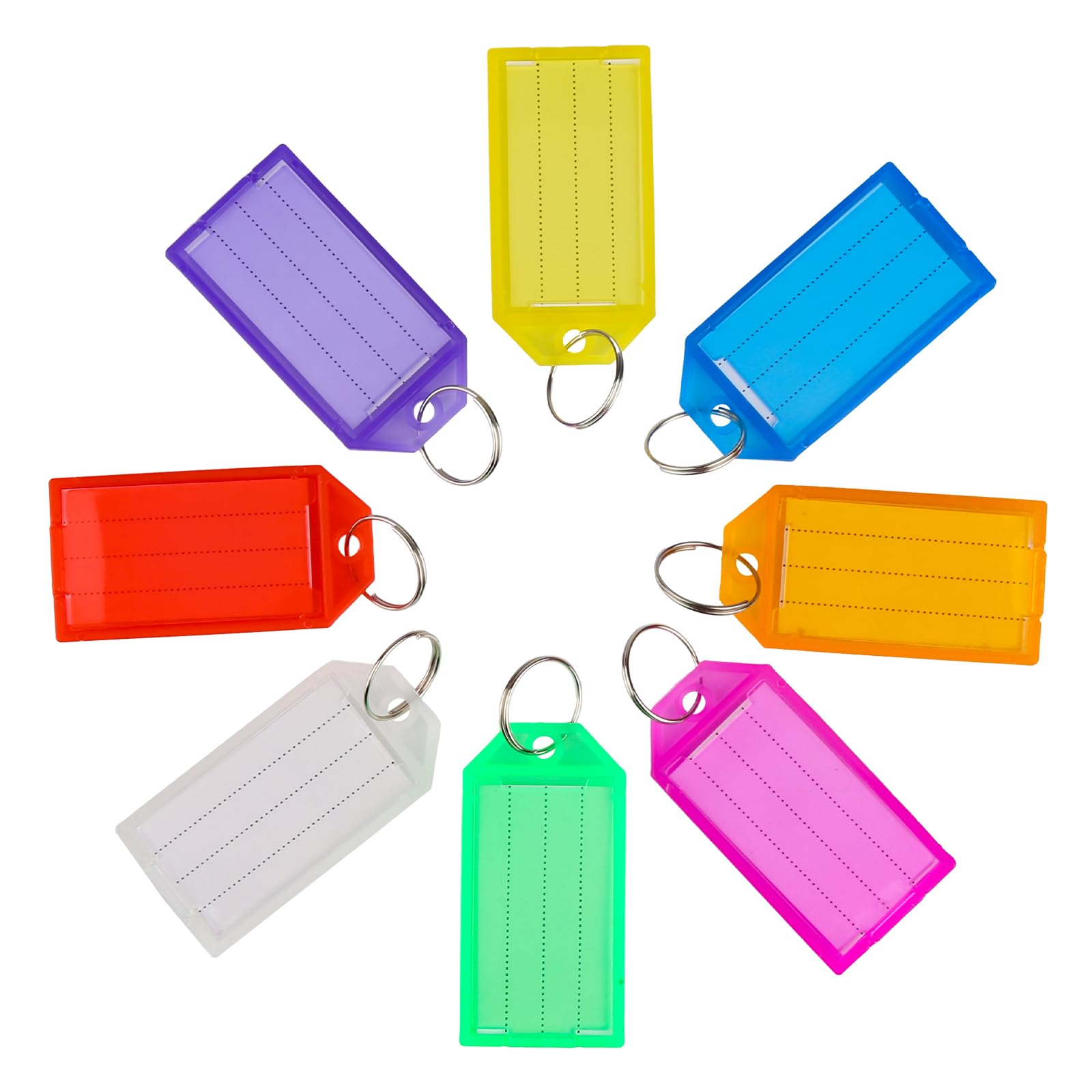 ZEFAN Pack of 48 Key Fobs, Key Fobs Can Be Written on, Key Fob for Labelling, Plastic Key Fob that Can Be Used for