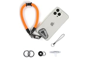 project-cb Hand Wrist Phone Strap,Phone Lanyard Patch ×2,Cell Phone Case Holder,Wristlet Strap for Key,AirPods,Camera (Orange