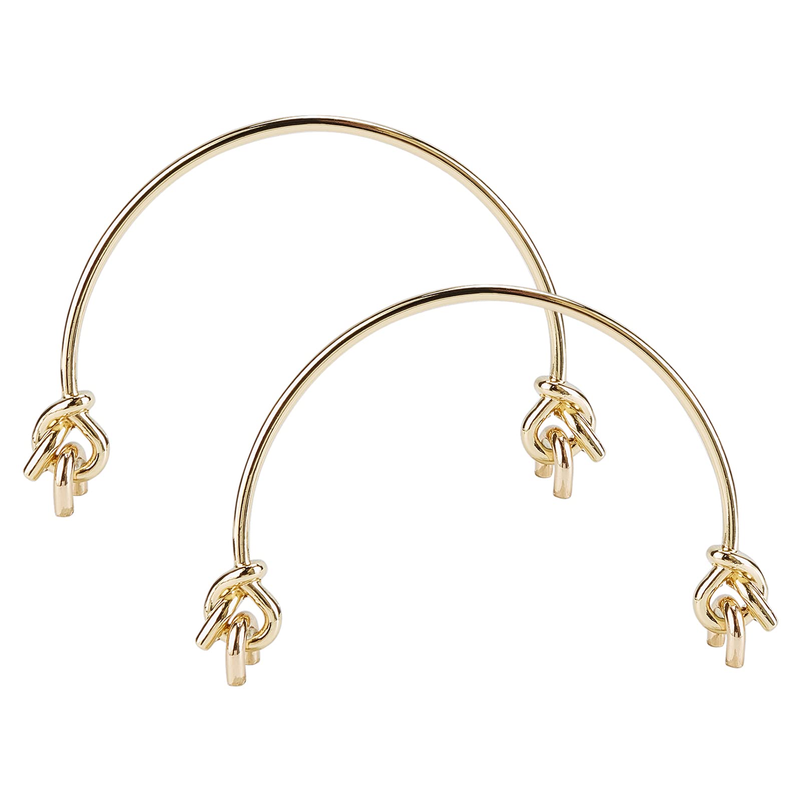 WADORN 2pcs Metal Purse Frame Handle, 15.7cm Semicircle Alloy Handle Frame Handbag Handles Replacement Shopping Storage Basket Handle with Buckle Screws DIY Bag Making Hardware Accessories, Gold