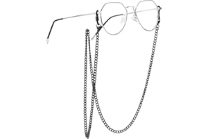 ChainsPro Glasses Chain, Eyeglass Strap For Women Sunglasses - Gold Plated/Stainless Steel/Black Eyeglasses Chain