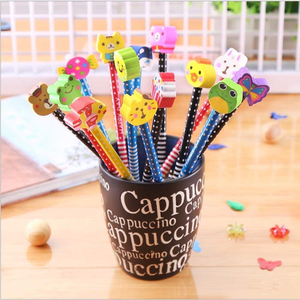 Morkia Matite per Bambini 20pcs Matite con Gomma da Disegno Set Matita Del Fumetto Matita in Legno,Ideale per Regalo dei Bambini per Festa di Compleanno Bambini Party Festival