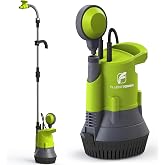 FLUENTPOWER 1/2 HP Rain Barrel Pump, 1050 GPH Submersible Utility Pump | with Tethered Float Switch and 26-ft Cord, Drainage Water from Hot Tub Rain Barrel Ponds Pools Window Wells