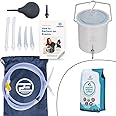 PE Premium Enema Stainless Steel Coffee Enema Bucket Kit with 1lb Organic Enema Coffee - Organic Home Colonic Kit for Men/Women - Ideal for Colon and Liver Cleansing, Detoxifying Enemas
