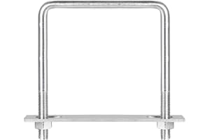 uxcell Square U-Bolts, 113mm(4.45") Inner Width 135mm Length M10 304 Stainless Steel U Clamp Bolt with Nuts and Plates, for B
