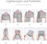 flintronic Travel Duffel Bag Foldable Gym Bag Wet Dry Separation Grey Pink view 4