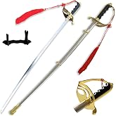 37.8" Stainless Steel Eagle Head Straight Ceremonial Sword,European Honor Guard Parade Sword,Unsharpened Drill Saber