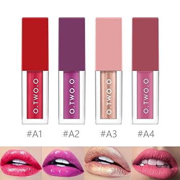 4 Couleurs Matte Liquid Lipstick Schimmernden Satin Longue