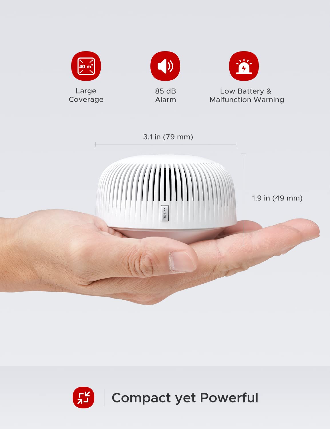 X-Sense Smart Smoke Detector Fire Alarm with Advanced Photoelectric Sensor, Replaceable Battery, Wi-Fi Smoke Detector (Battery Included), App Notifications, XS03-WX
