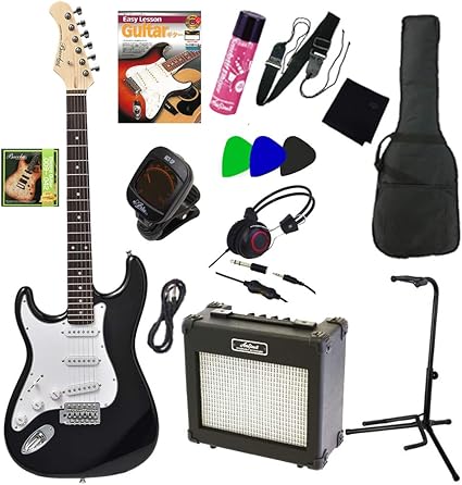 Amazon Co Jp Left Hand Left Handed Bacchus Electric Guitar Introduction To 13 Piece Set Bacchus Bst 1r Lh Blk Stratocaster Blk Black Musical Instruments
