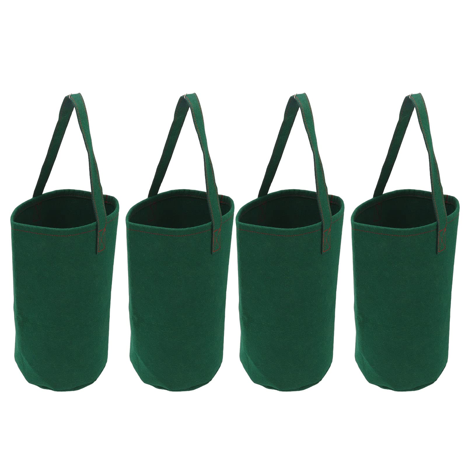 Strawberry Grow Bags with Hole, 4 Pack Upside Down Tomato Planter, Hanging Strawberry Planter,Planter Bags for Vegetables/Flowers/Plants(Green)