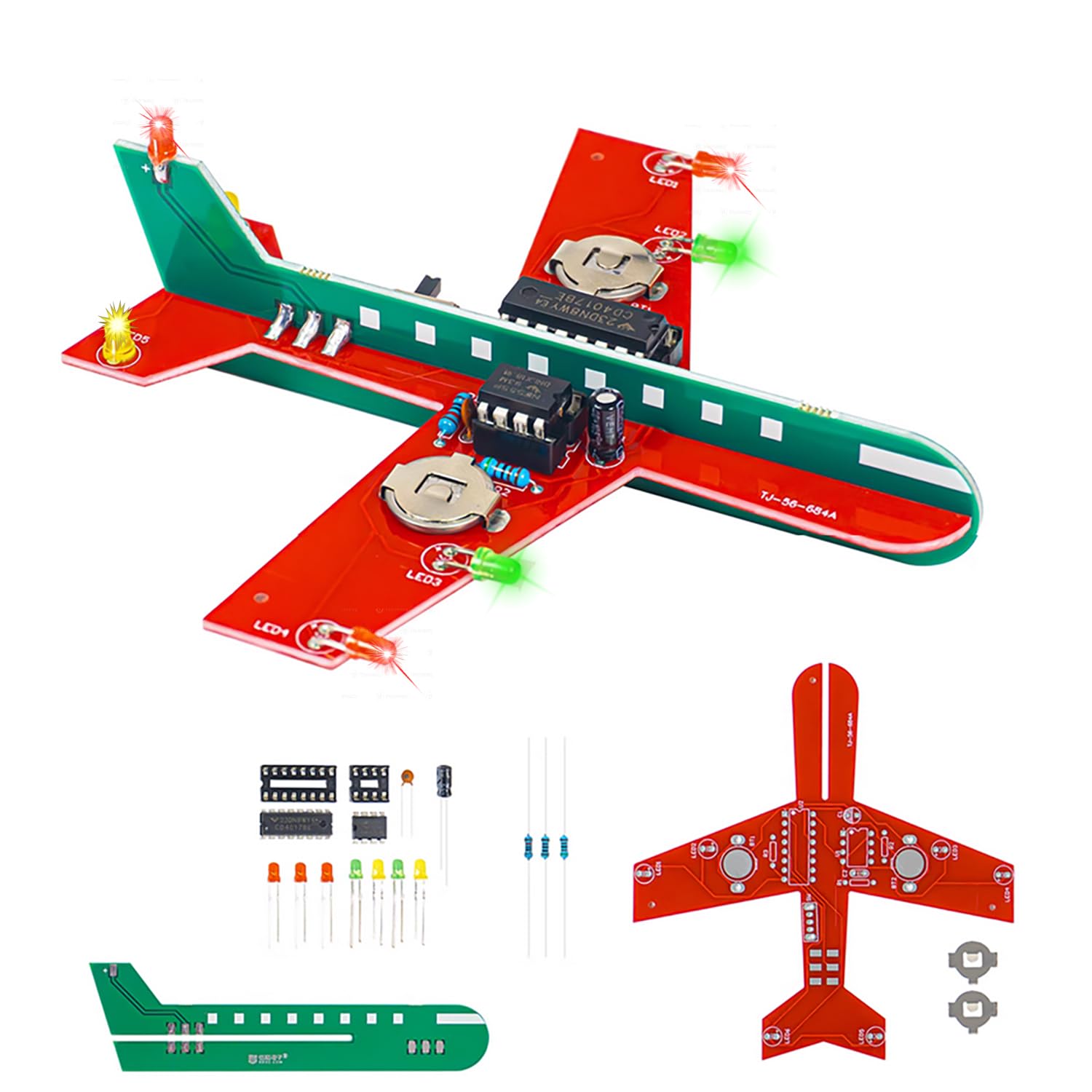 Gikfun Learning DIY Airplane Kit for Beginners, 3 Color LED Flashing Lights Soldering Project Kit for High School Student Practice EK8486