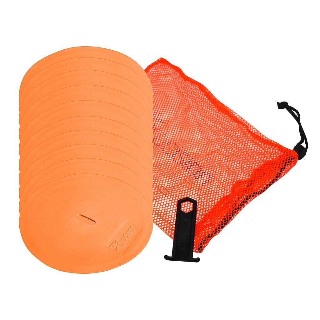 Precision Round Flat Marker Discs - Orange, 21 Cm, white - red, K-REY-TR424O