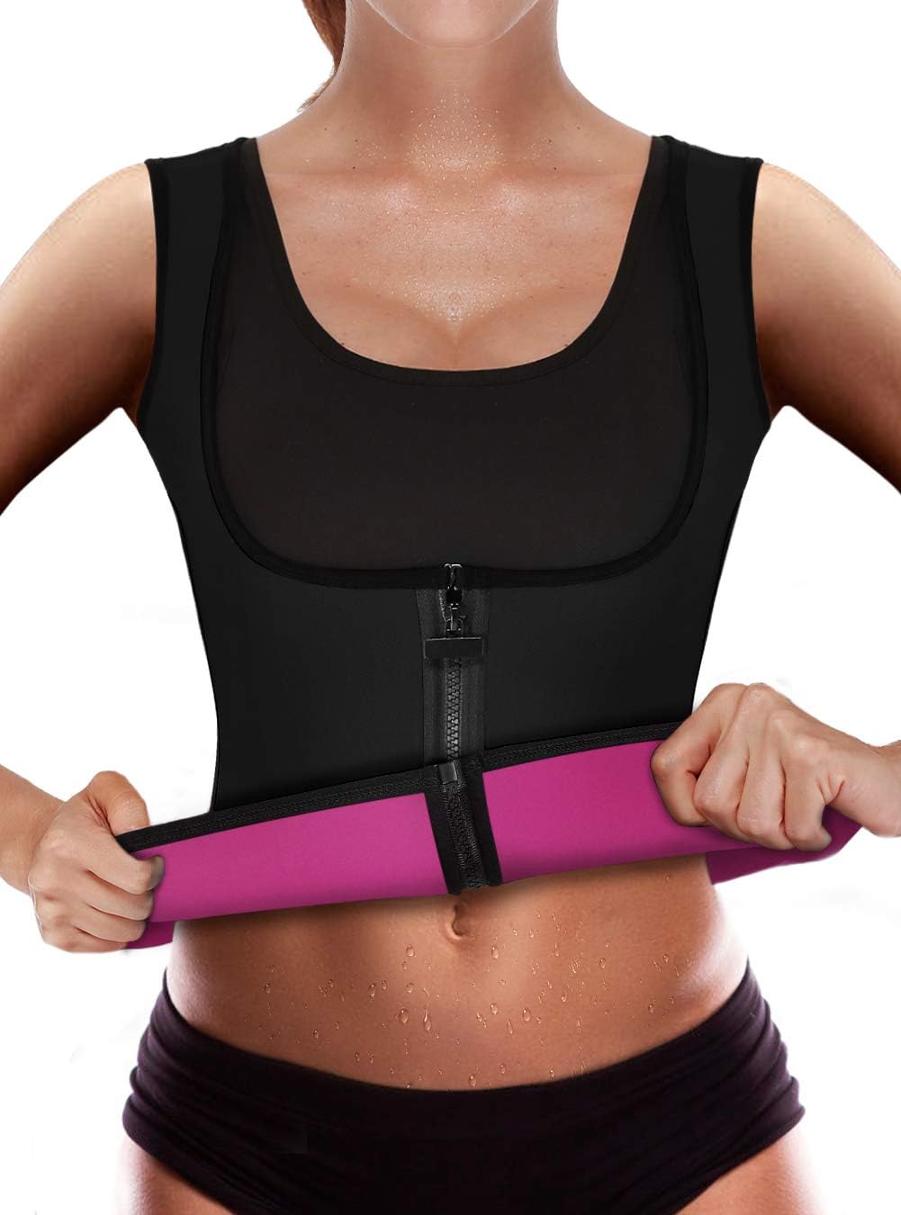 CYMF Neoprene Slimming Vest Hot Body Shaper Sauna Sweat Suits Weight Loss Workout Shirt Waist Trainer Tummy Control