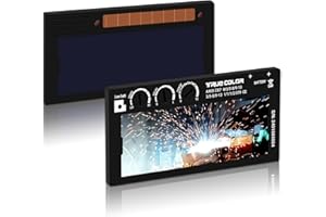 BRVCLON 【Shade 5-13】 Adjustable Gold Auto Darkening Welding Lens 2x4 1/4, Solar Energy Welding Lens, True Color Blue Welding Lens, Welding Lens Replacement for Standard Welding Hoods and Welding Helmets