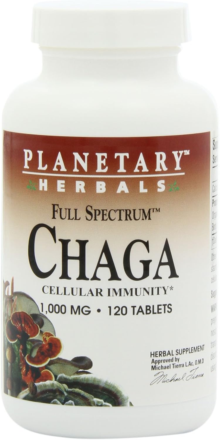 Planetary Herbals Chaga Full Spectrum, Enhance Cellular Immunity, 60 Tablets: Health & Personal Care