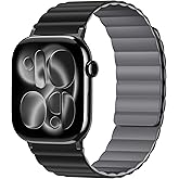 Reversible Magnetic Watch Band Compatible with Apple Watch Series 11 10 9 8 7 6 5 4 Ultra 3/2/1 SE for Men, Double Sided Wearable Silicone Sport Wrist Strap for iWatch 49mm 46mm 45mm 44mm 42mm 40mm
