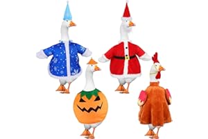 4 Set Christmas Porch Goose Outfits Holiday Porch Goose Outfits Fall Winter Holiday Christmas Lawn Gooses Clothing for Patio 