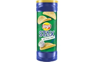 LAY'S STAX Lay’s Stax Potato Crisps Chips, Sour Cream & Onion, Gluten Free, 5.5 Oz Canister Pack