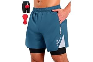 Sportneer Men's Mountain Bike Shorts, 4D Padded Cycling Bicycle Shorts for MTB Riding with 3 Pockets, Breathable & Quick Dry