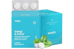 GENERIC b Neuro Mints energy and focus gum with L-Theanine + Natural Caffeine + Vitamin B12, Sugar Free, Mint Flavor - Vegan & Gluten Free - (54 Gum)