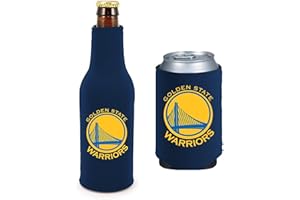 KOLDER NBA Basketball Team Color Logo Can & Bottle Holder Insulator Beverage Cooler Set (Golden State Warriors)