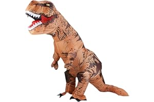 Qshine Adults T-Rex Inflatable Costume Fancy Dinosaur Suit Blow up Stegosaurus Jumpsuit Halloween Cosplay Costume