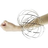 Flow Rings Kinetic Spring Toy Multi Sensory Interactive 3D Shaped Flow Ring with a Portable for Boys and Girls Sliver Toy