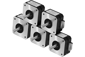 Twotrees Nema17 Stepper Motor Bipolar 42 Motor 4-Lead Wire with 1m Cable 23mm 42BYGH 23MM 1.5A Motor for CNC XYZ 3D Printer (Pack of 5