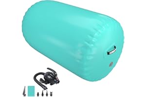 DOBESTS Air Roller Gymnastics Barrel Back Handspring Trainer Tumbling Barrel Yoga Barrel Mat with Electric Air Pump