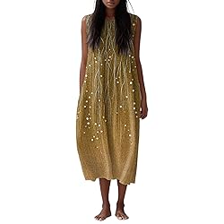Womens Dresses Formal Summer Fall Cotton Linen Midi