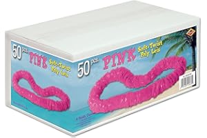 Beistle 66355P50 50-Pack Soft-Twist Poly Leis Party Favors, 1-1/2 by 36-Inch