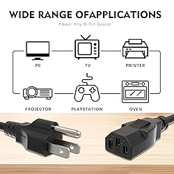 10 Ft AC Power Cord Compatible with Horizon Fitness