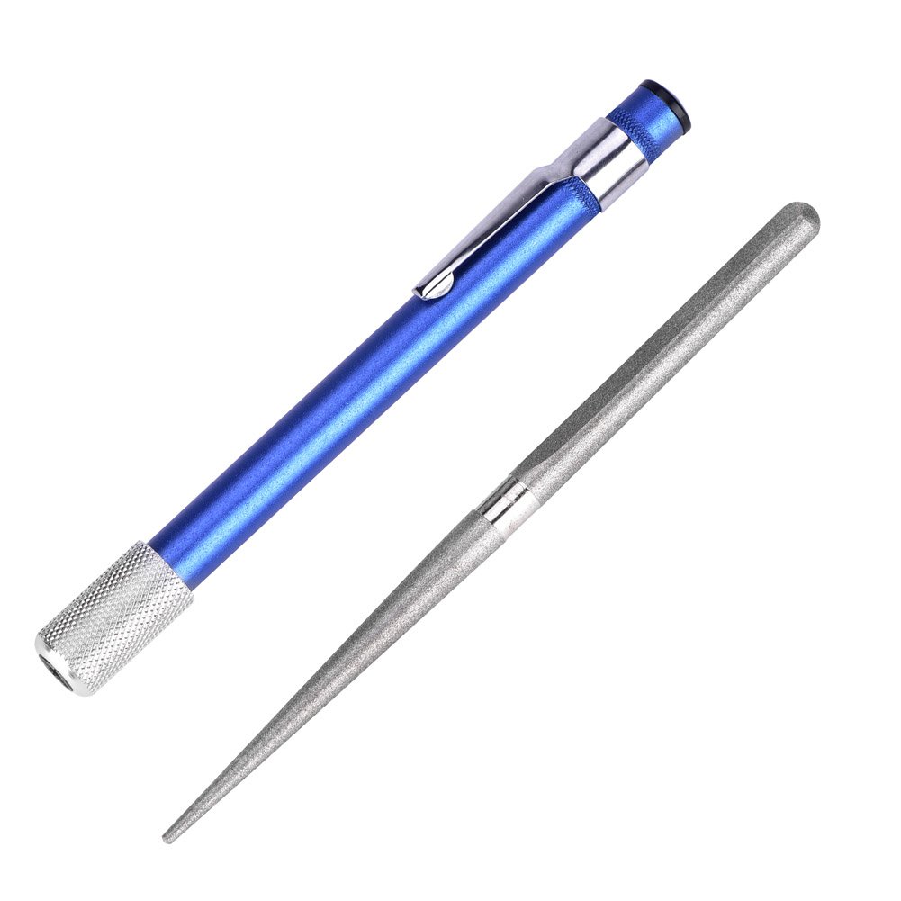 Serrated Knife Sharpening,Serrated Sharpener,Diamond Sharpening Stone Pen Stick, Portable Pocket Diamond Knife Sharpener Multipurpose Sharpening Stone Retractable Pen Type