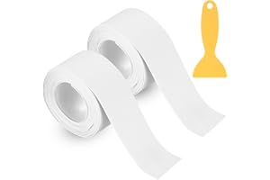 XhjzgcTech 2 Rolls Caulking Tape, Self Adhesive Waterproof Caulk Strip Tape for Kitchen Countertop Sink Toilet, Bath Caulking Sealing Tape 1.5 in x 10.5 ft (White019)