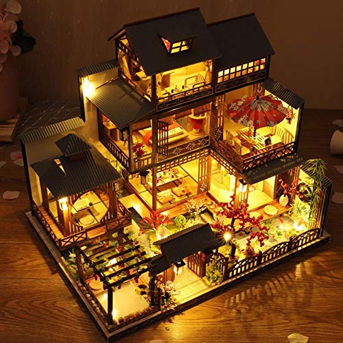 Exuberanter DIY Puppenhaus Kit, Holz Miniaturhaus Bausatz 3D Große Villa Miniatur Haus Mit Musik, Für Weihnachten… – Bild 4