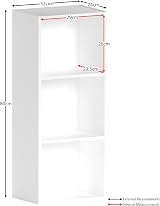 Vida Designs Oxford 3 Tier Cube Bookcase White Wooden Shelving Unit view 3