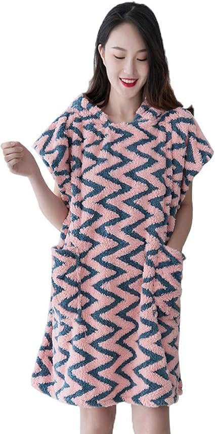 Amazon Tibemi 着る バスタオル マイクロファイバー ラップタオル 大人用 レディース 帽子付き バスタオル 大判 吸水 速乾 タオル地 ワンピース 穿きやすい お風呂上がり プール ジム エステ 温泉 海水浴 cm 78cm ピンク ブルー バスタオル ホーム キッチン
