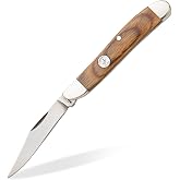 Bear &amp; Son Cutlery C219 Heritage Walnut Peanut Pocket Knife, 2" Satin Finish 1095 Carbon Steel Clip Point Blade, Slip Joint Folding Design, Nail Nick Opener, Slim Compact Manual Knife, Made in USA