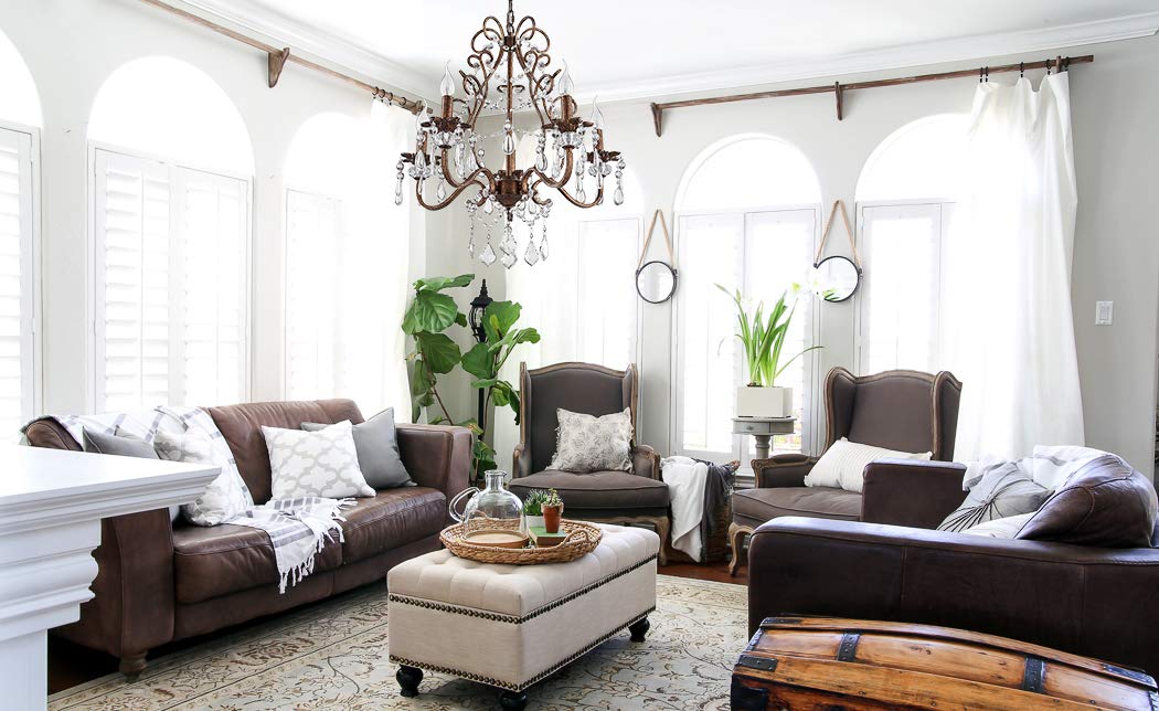 Saint Mossi Modern K9 Crystal Raindrop Chandelier Lighting Flush Mount LED Ceiling Light Fixture Pendant Lamp for Dining Room Bathroom Bedroom Livingroom 5 E12 LED Bulbs Required Height 24 x Width 23