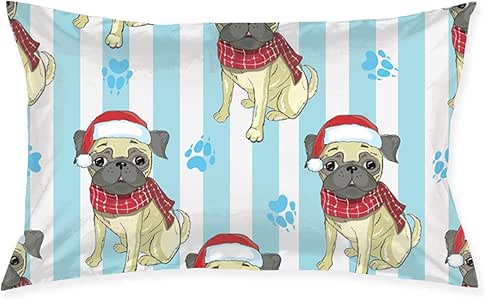 Funda de almohada para cama con diseño de perro perro-perro-in-Santa de