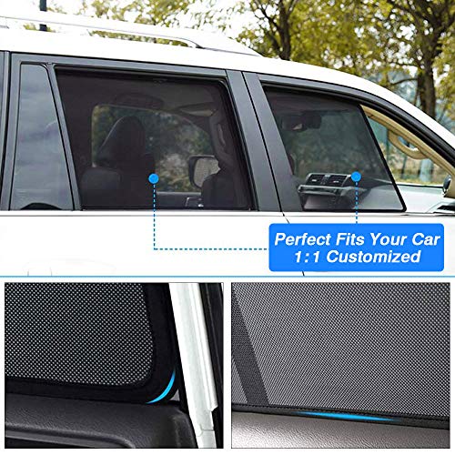 Powerty Magnet Window Shade Custom Side Window Sunshades UV Rays Protection for Toyota RAV4 2019 2020 6PCS - Thumbnail 5