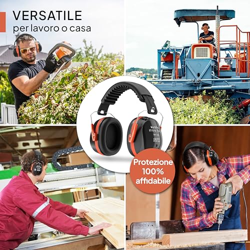 Senner ® WorkPro Ultra | Cuffie Antirumore per Lavoro e Tempo Libero – Paraorecchie di Sicurezza Regolabili, Cancellazione del Rumore, SNR 33-34 dB, Protettori Auricolari CE, Unisex