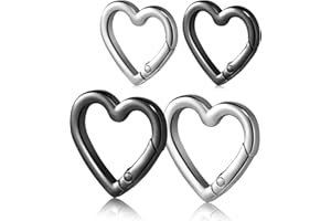 ManTangSun Car Keychain Clip, Metal Spring Heart Rings Hook Key Ring Carabiner Clips for Paracord Keychain Lanyard