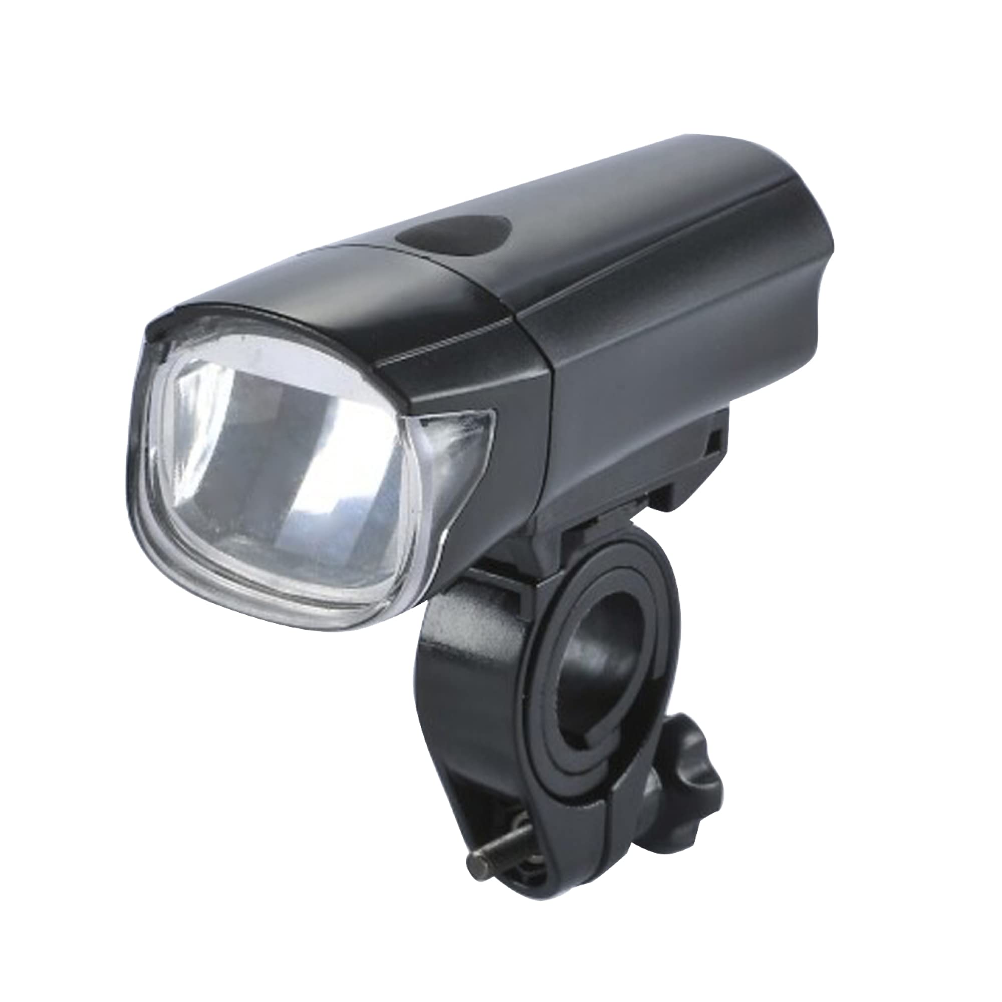 FISCHER Front Light Bicycle LED, 15/40 Lux Brightness, Battery Operated, Extremely Splashproof, Black